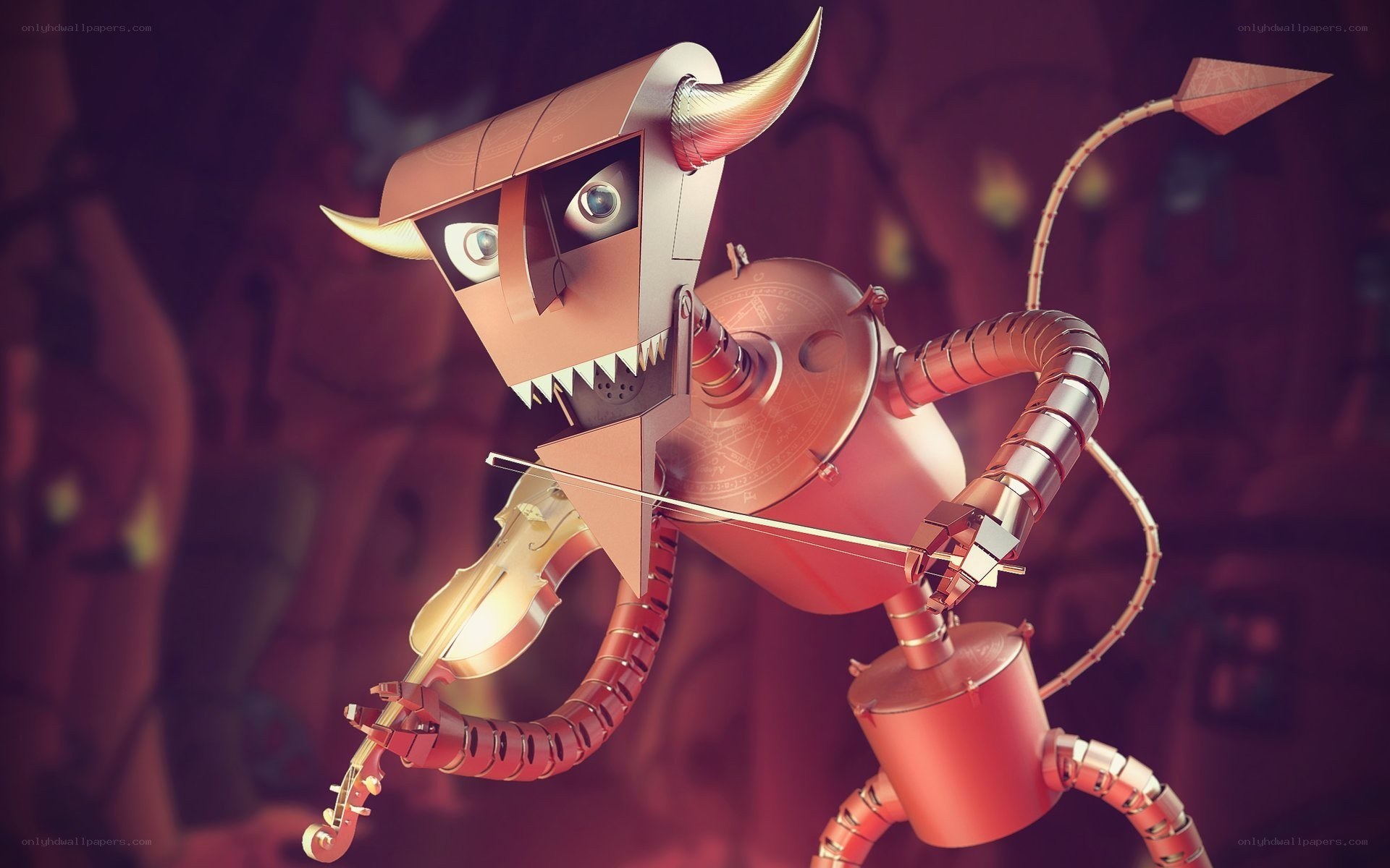 robot playing violin