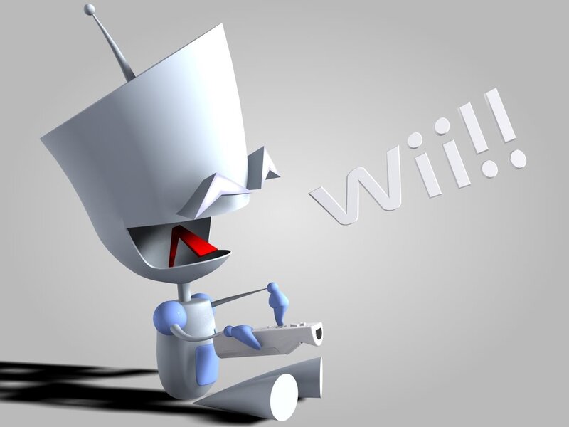 Robot playing Wii