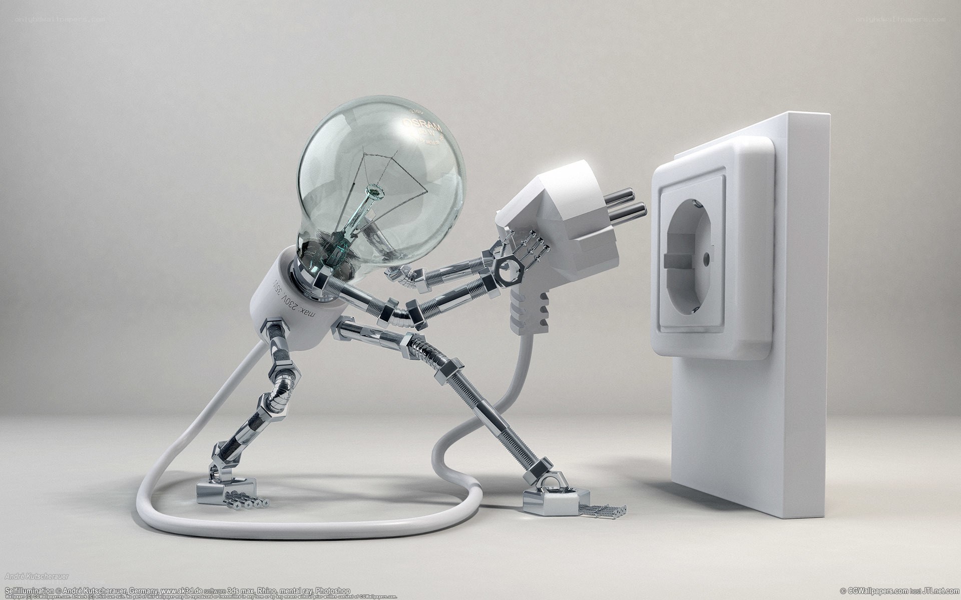 robot plugging into outlet