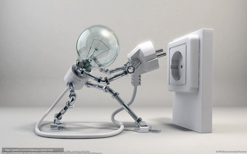 robot plugging into outlet