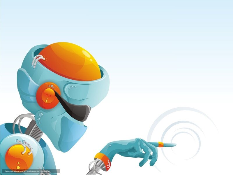 robot pointing at screen