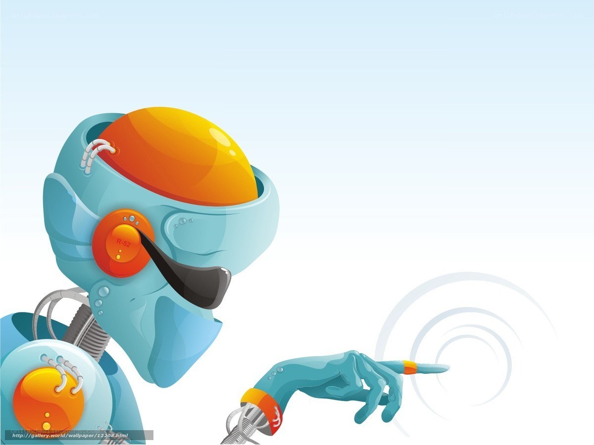 robot pointing at screen