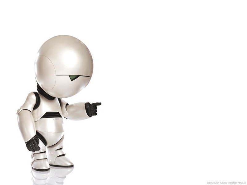 robot pointing to the side