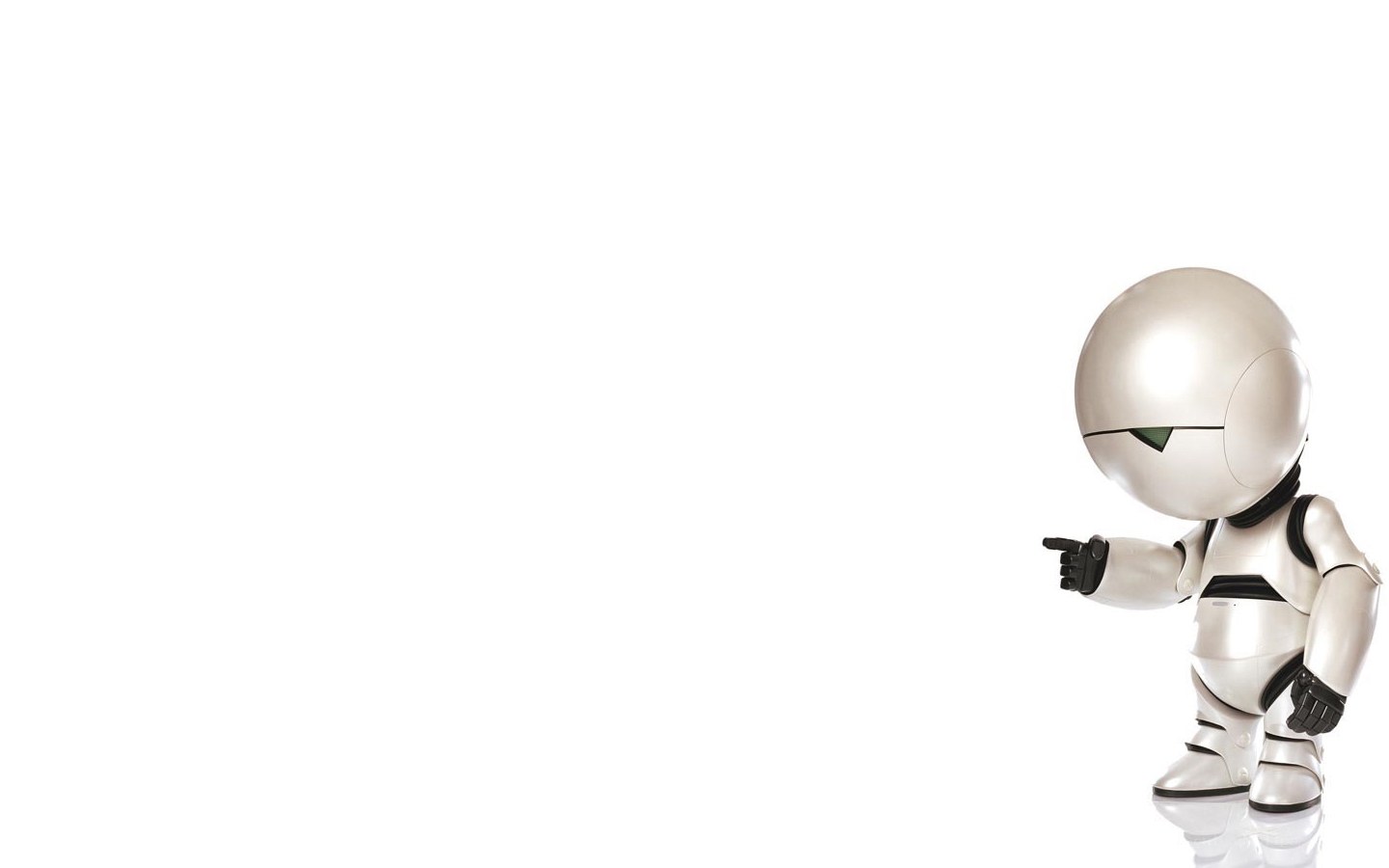 robot pointing to the side