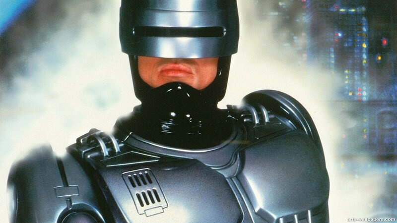 Robot Police Officer — Gray, Dramatic, Night