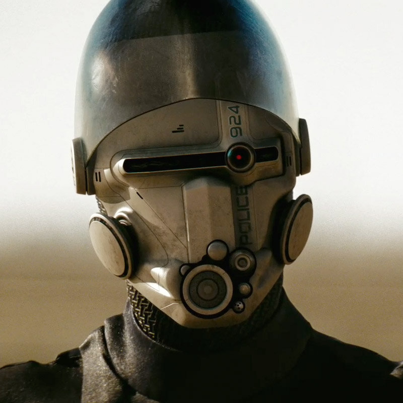 robot police officer helmet