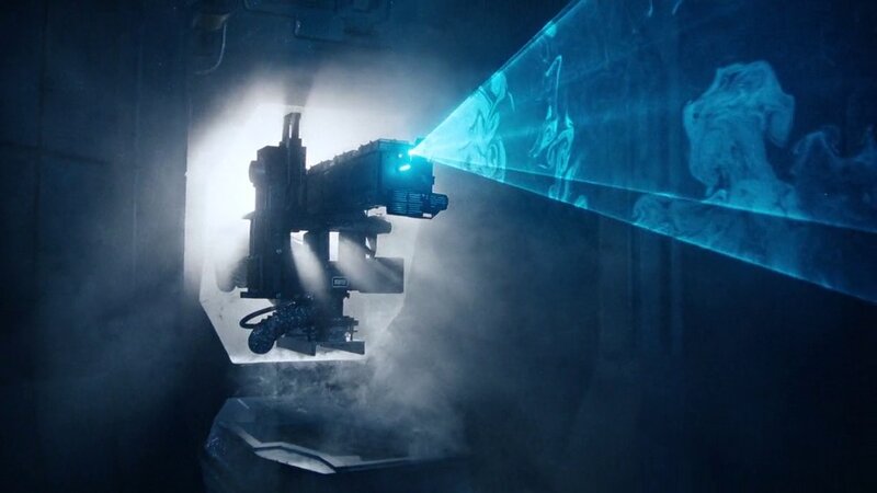 robot projecting hologram