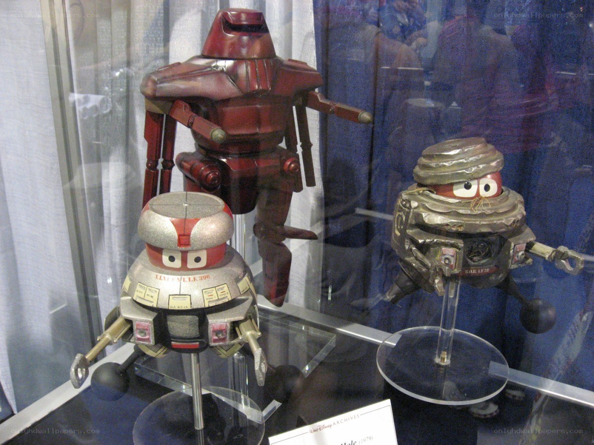 Robot props from Disney films