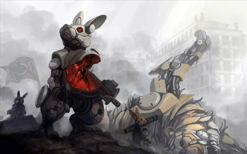 Robot rabbits in a war zone