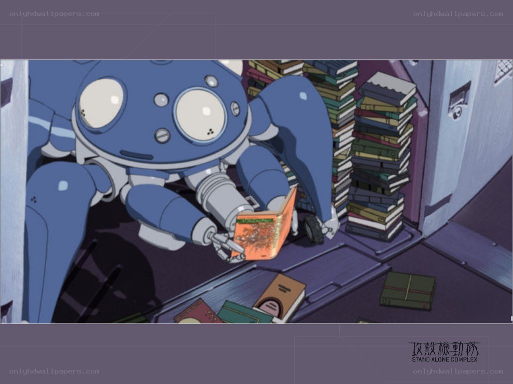 robot reading book in library