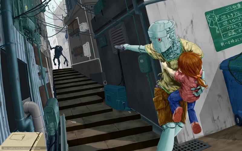 Robot rescues child in alley