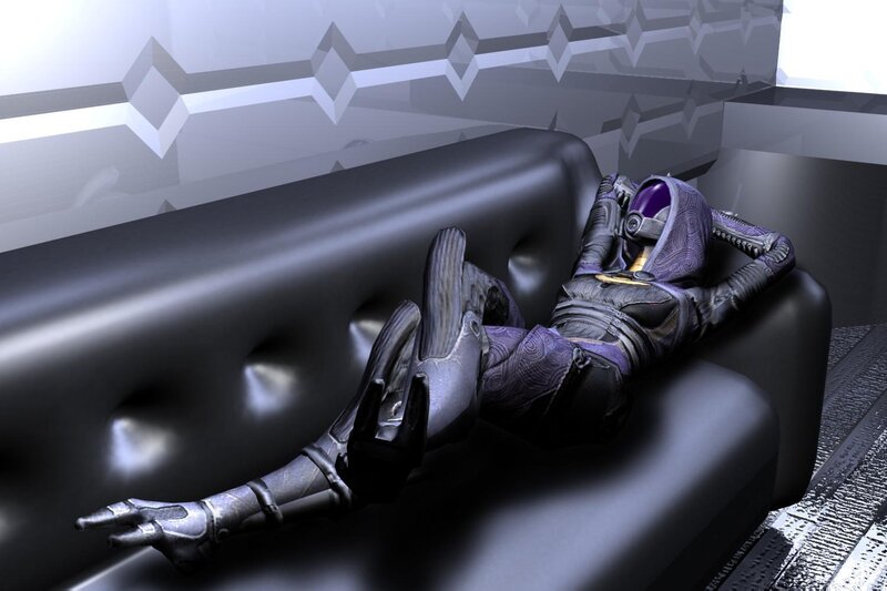 robot resting on a couch