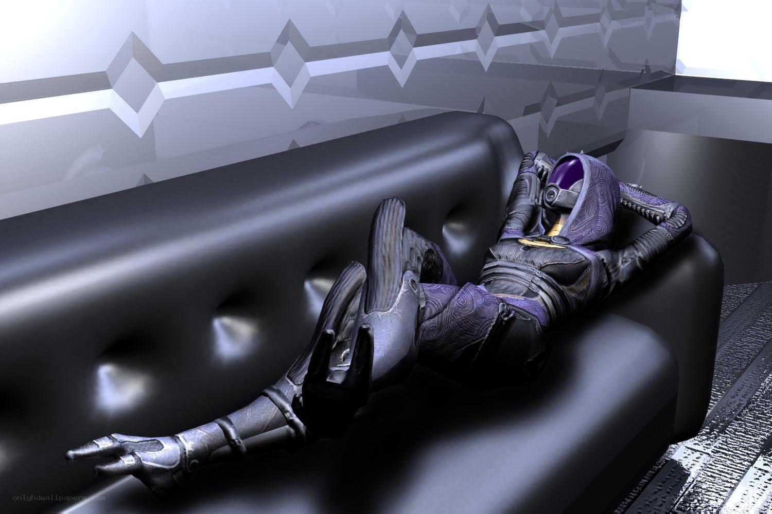 robot resting on a couch