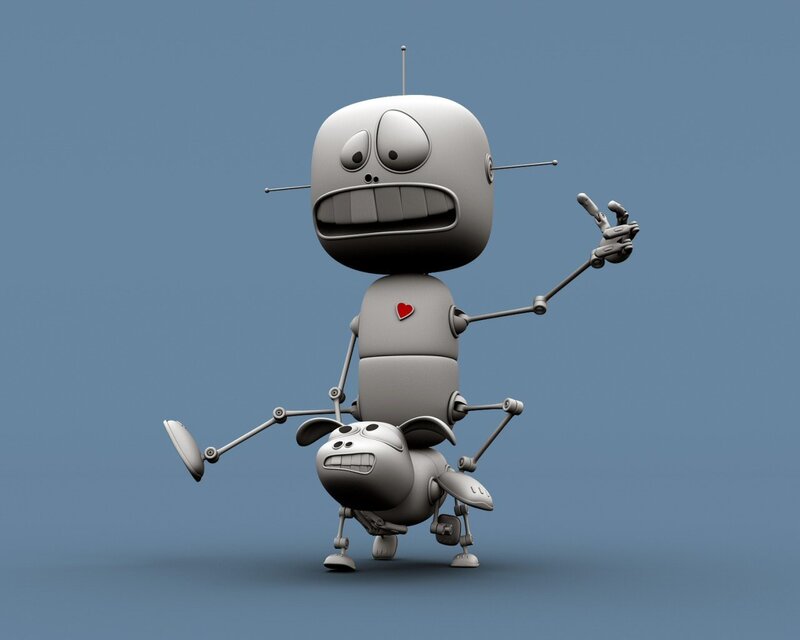 robot riding a robot
