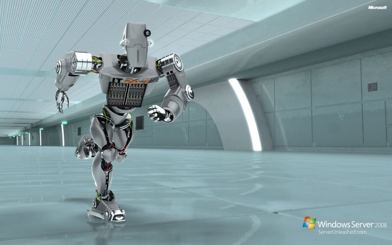 robot running in corridor