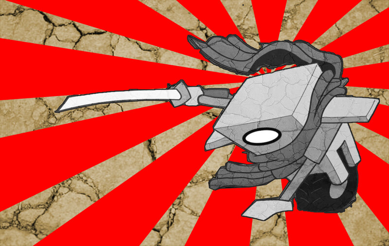 robot samurai with sword