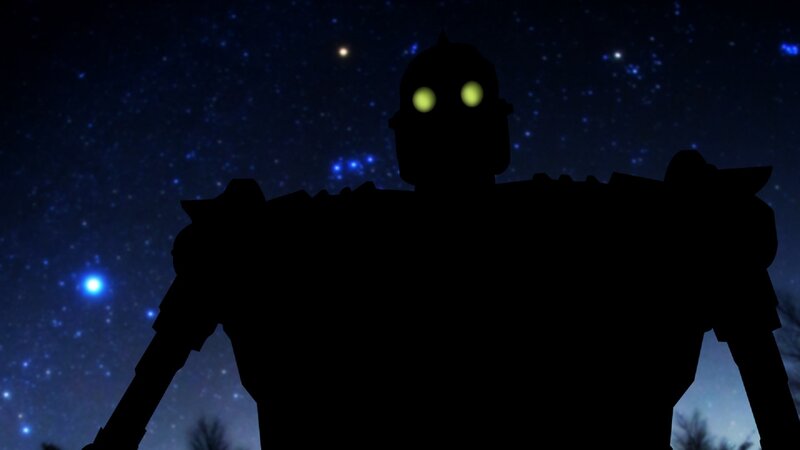 Robot Silhouette — Black, Dramatic