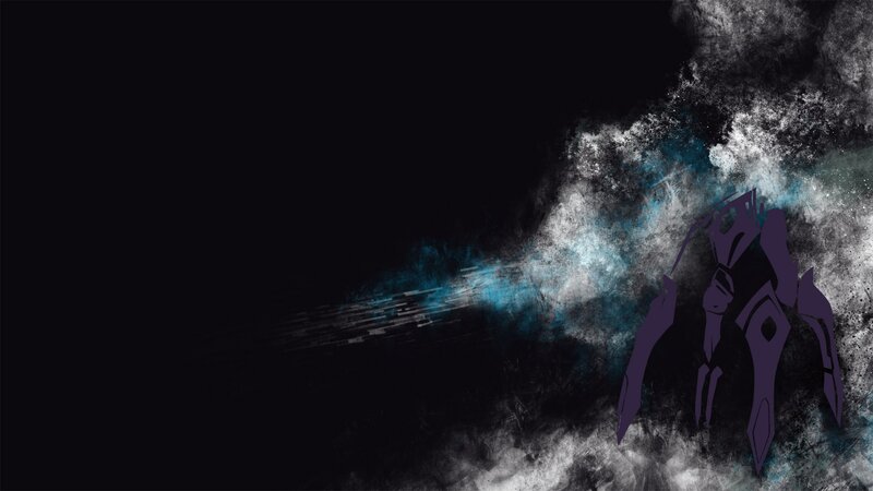 robot silhouette in smoke