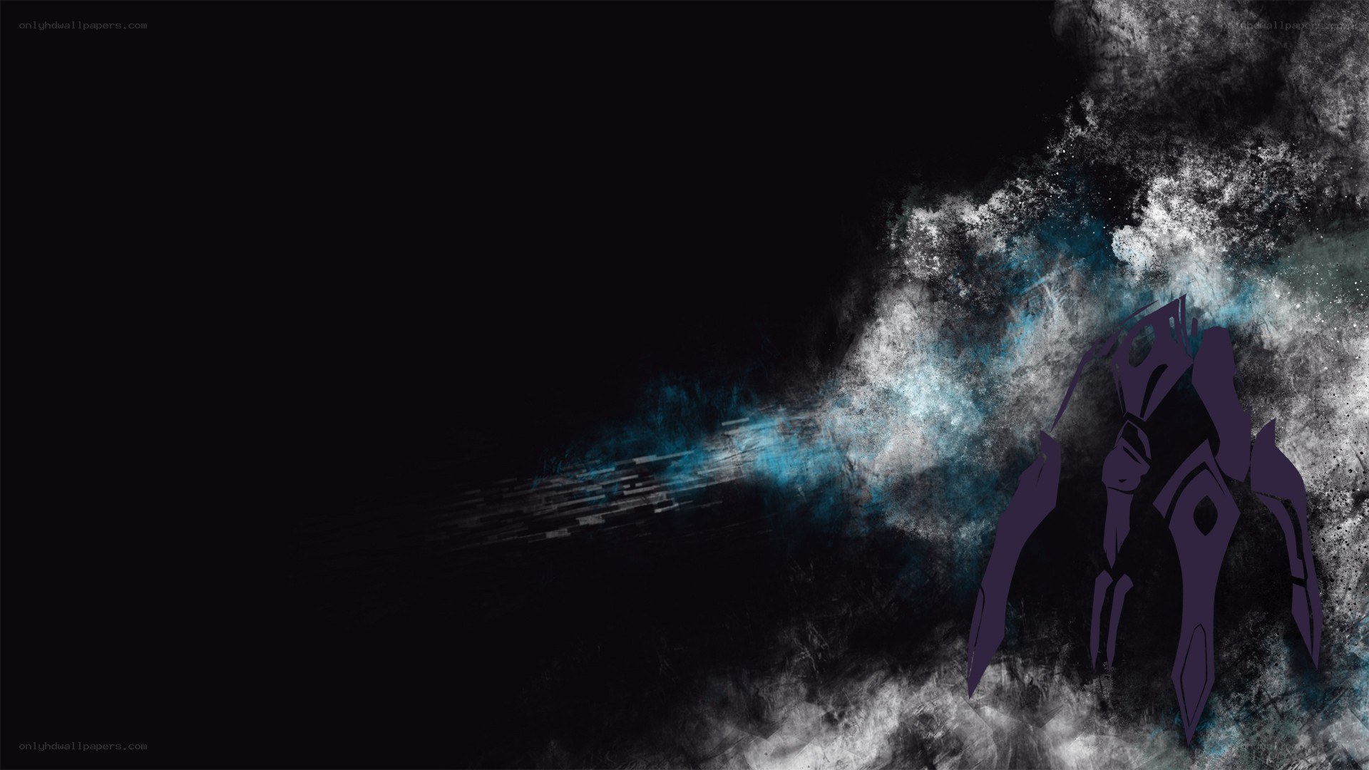 robot silhouette in smoke