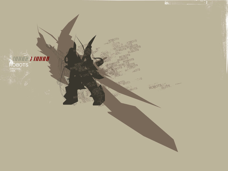Robot silhouette with text overlay