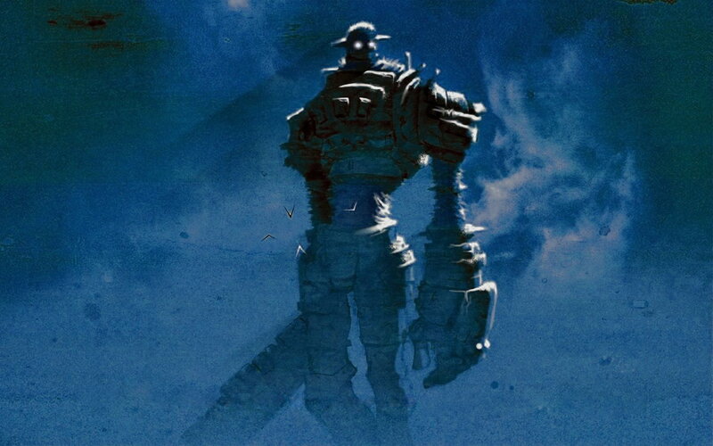 robot soldier in blue mist