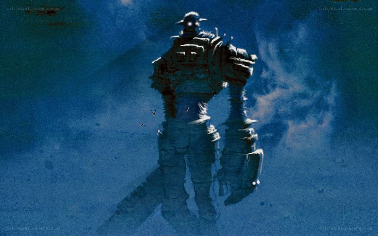 robot soldier in blue mist