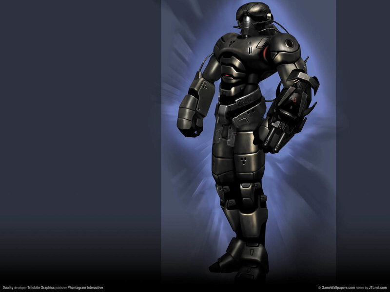 robot soldier in dark armor