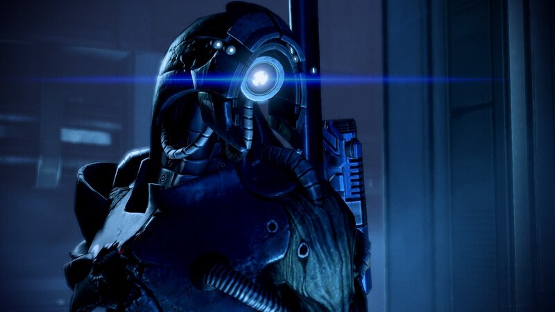 robot soldier in dark corridor