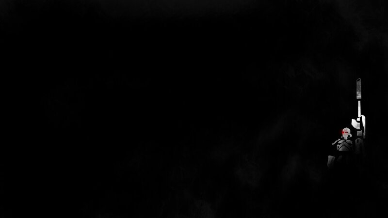 robot soldier in dark fog