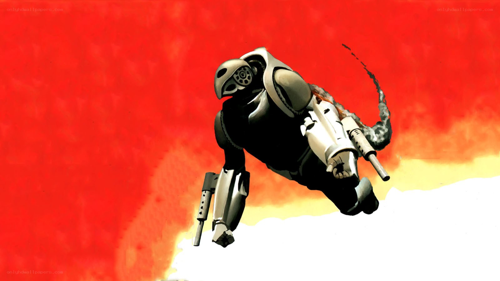 robot soldier in flight