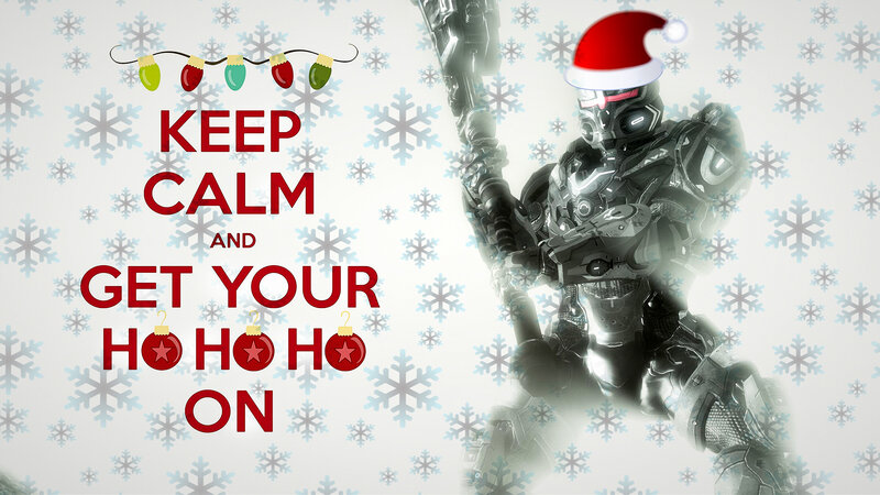 Robot Soldier in Santa Hat