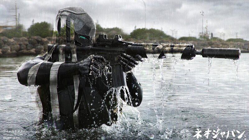 Robot Soldier in Water — Black