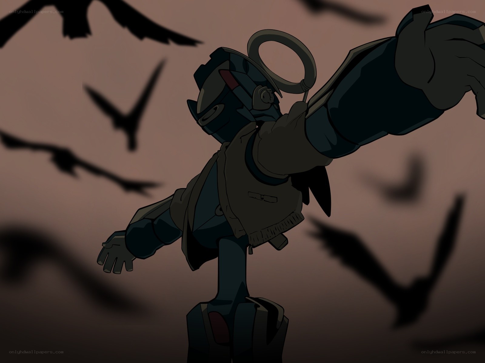 robot soldier with birds