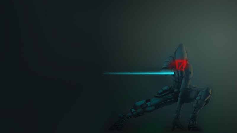 Robot Soldier with Laser — Black