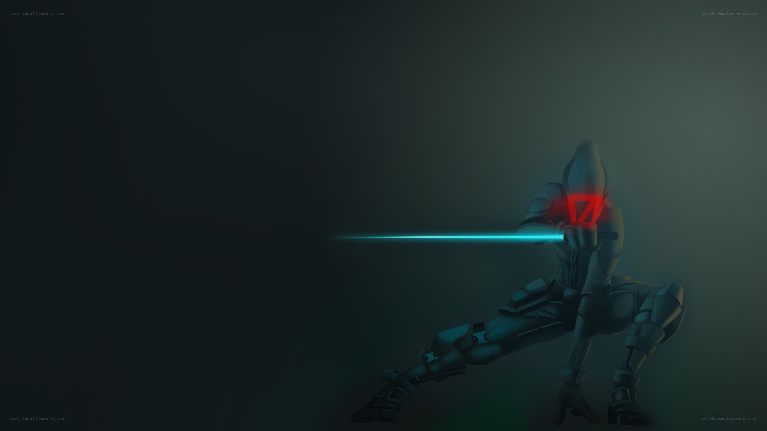 robot soldier with laser