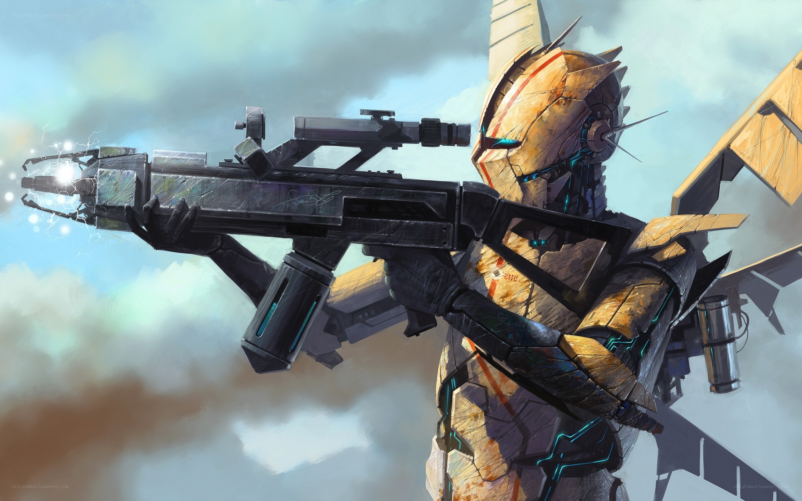 robot soldier with rifle