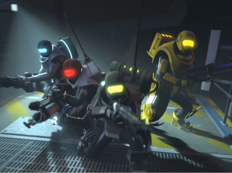 robot soldiers in combat