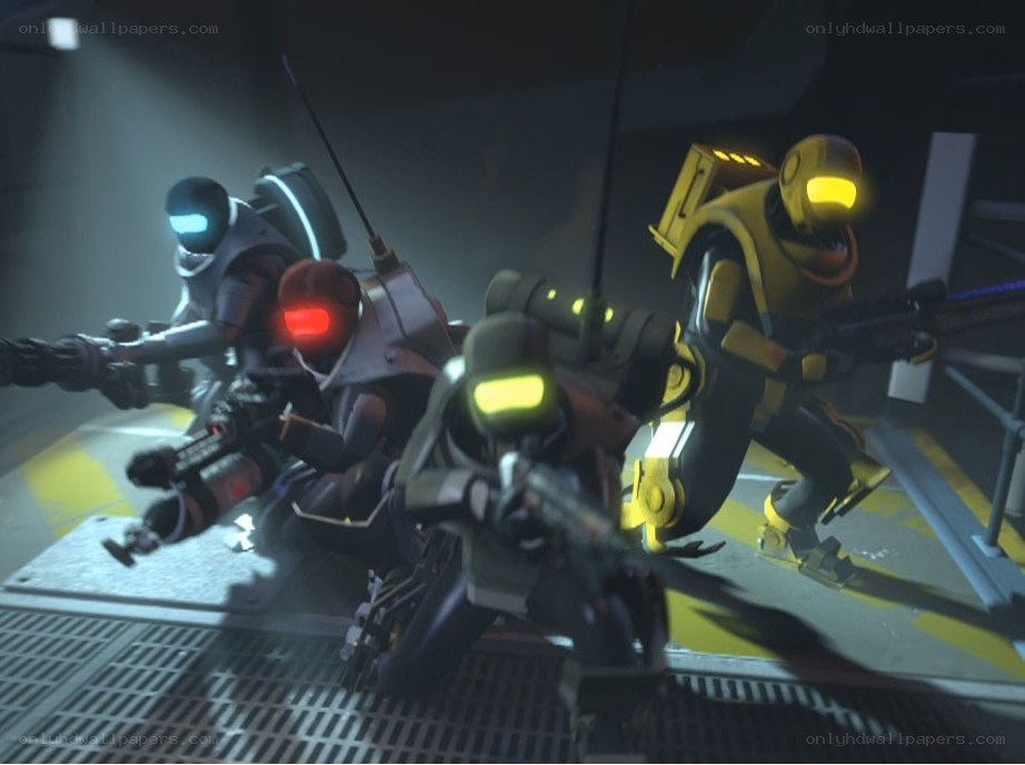 robot soldiers in combat