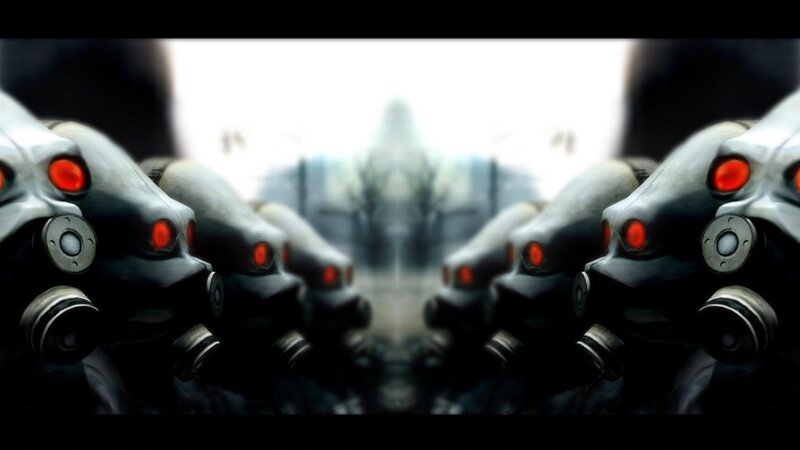robot soldiers in fog