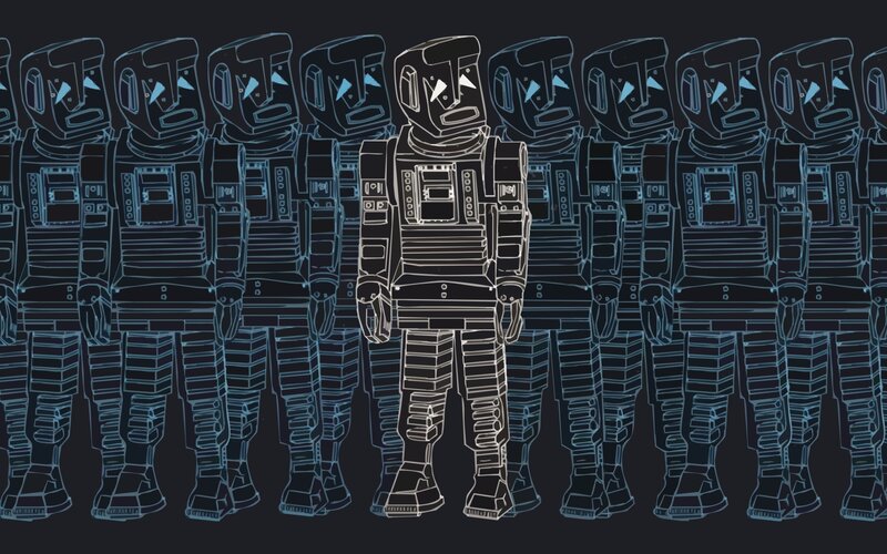 robot soldiers in formation