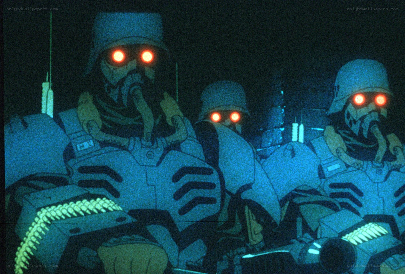 robot soldiers in night vision