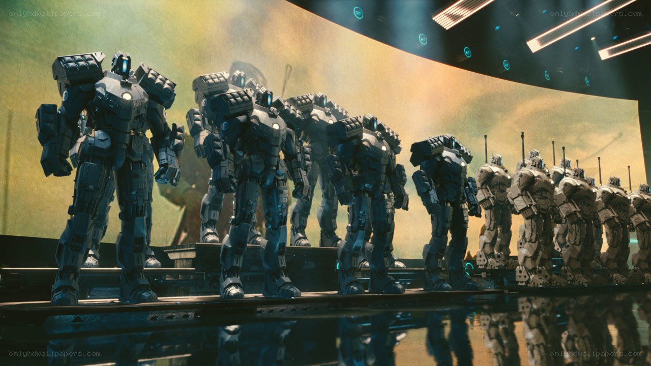 robot soldiers on stage