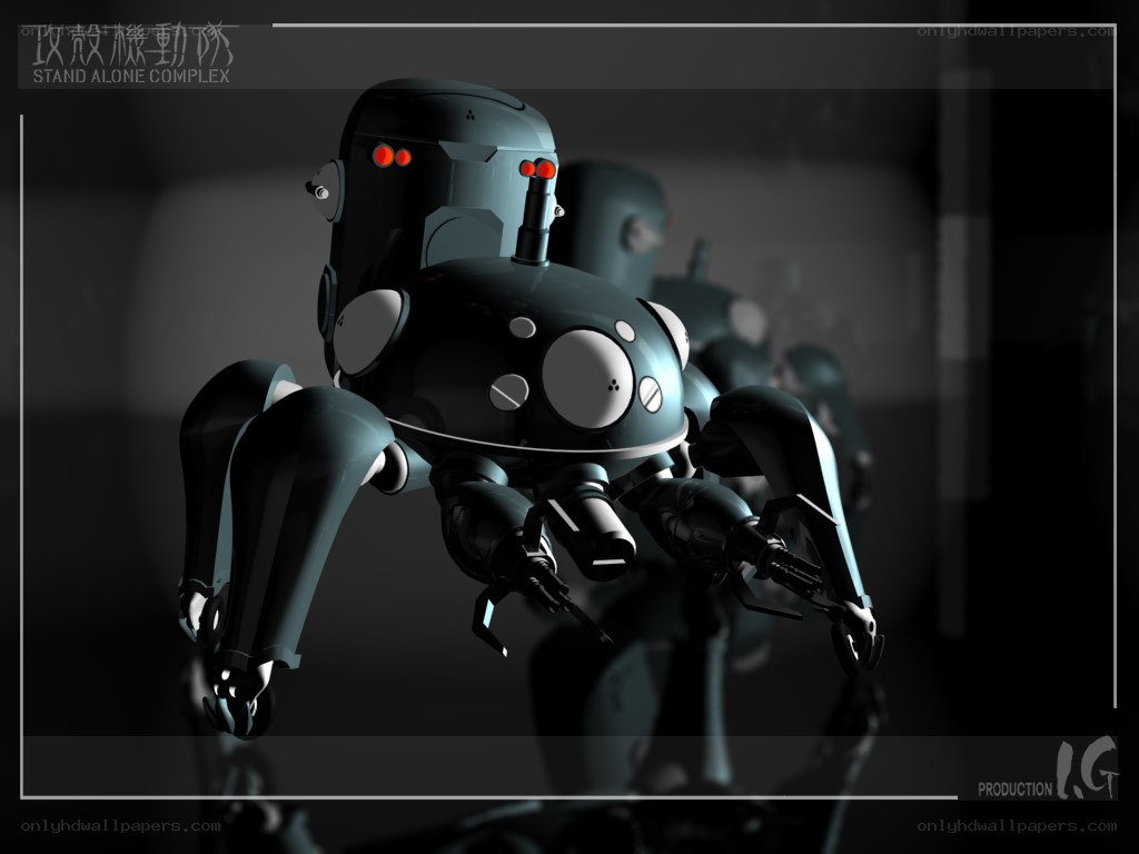 robot spider in dark room