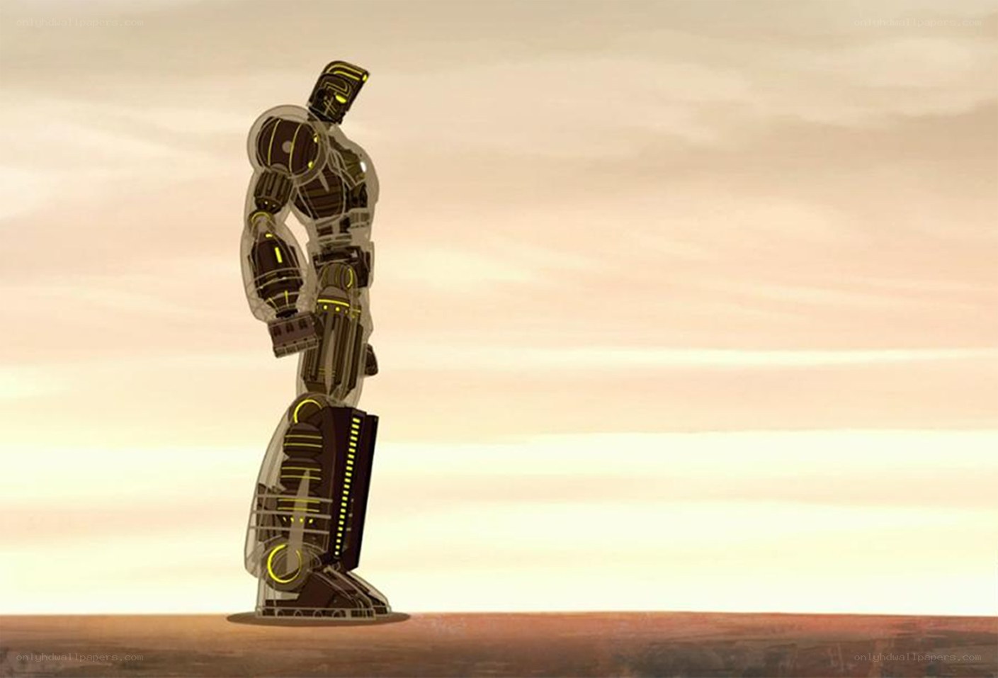 robot standing on alien planet