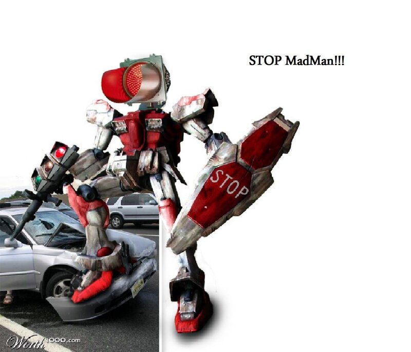 Robot stops MadMan
