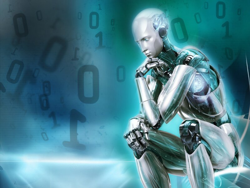 robot thinking about data