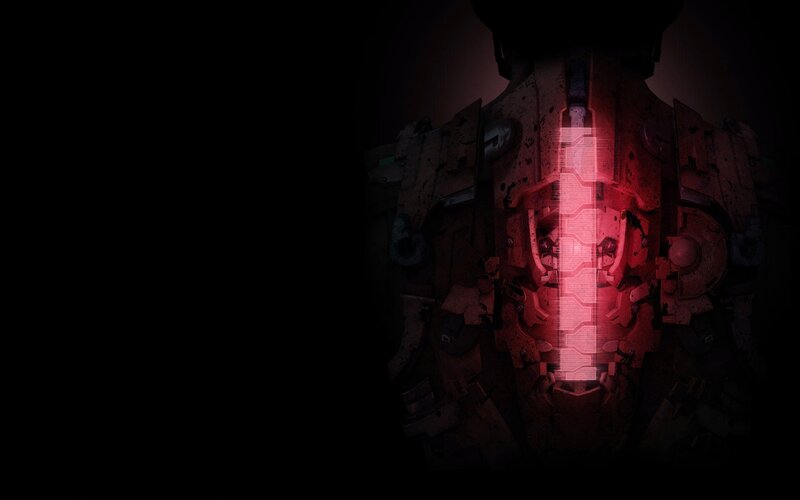 robot torso with red light
