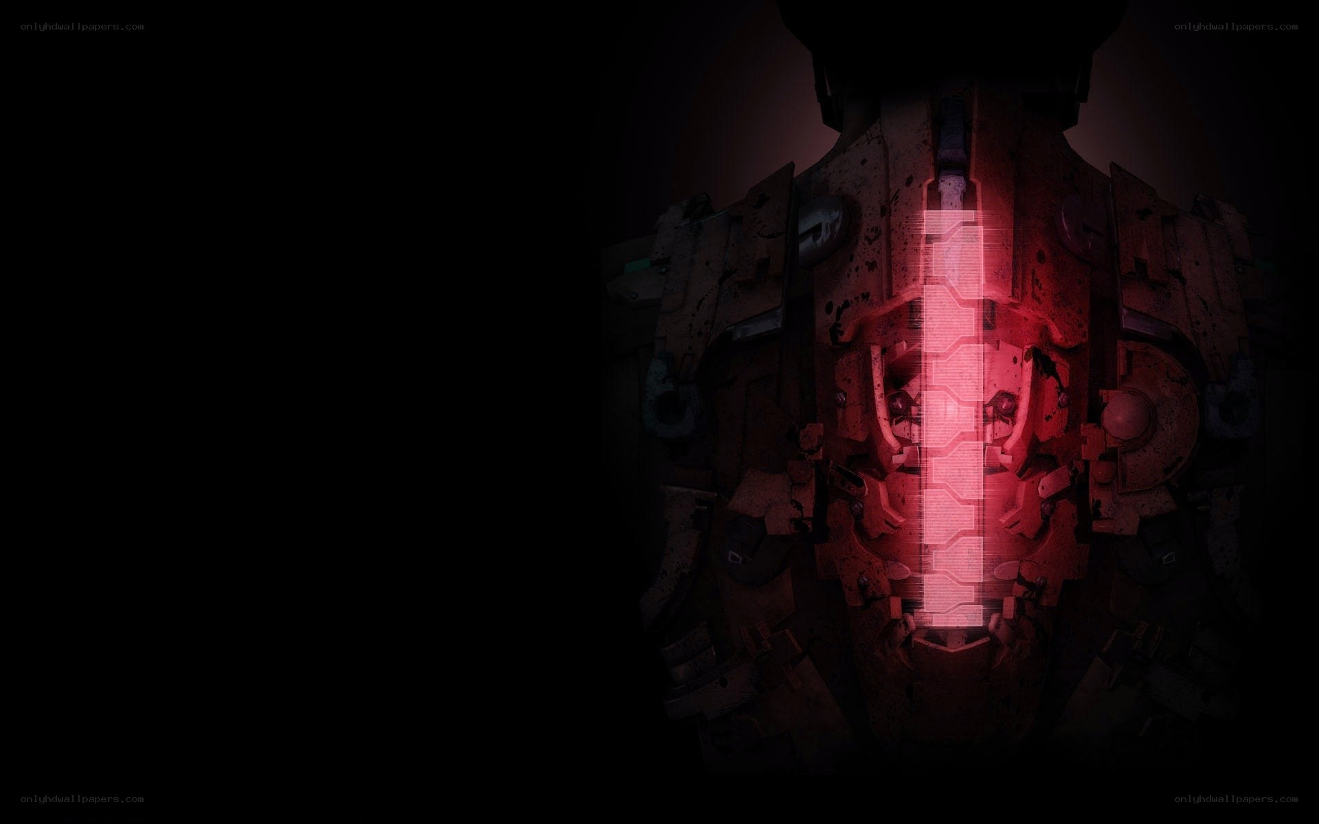 robot torso with red light