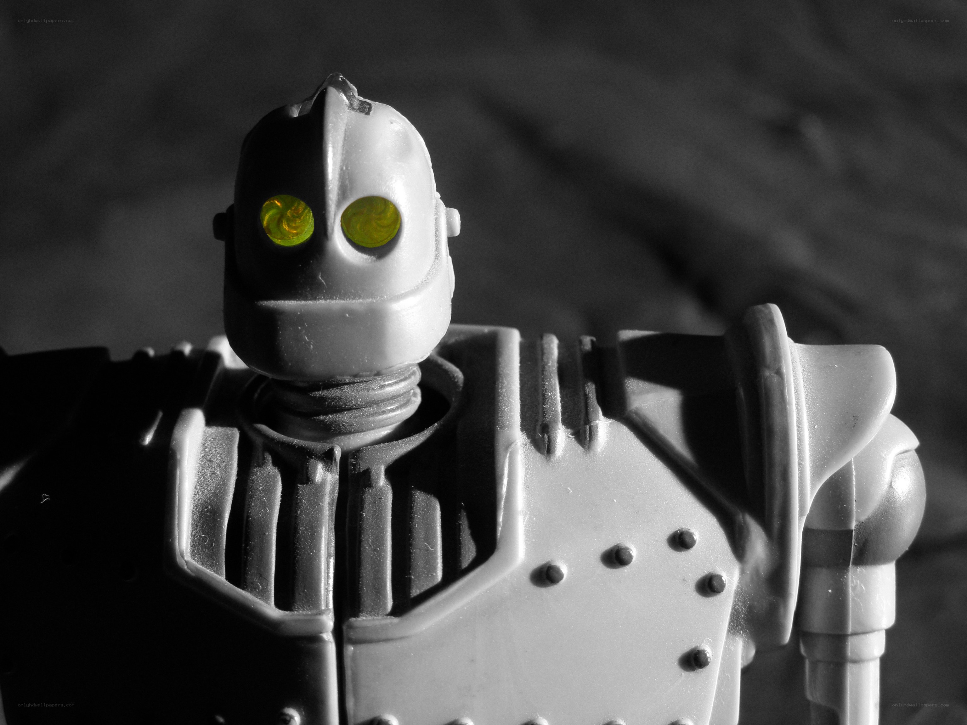 robot toy with glowing eyes