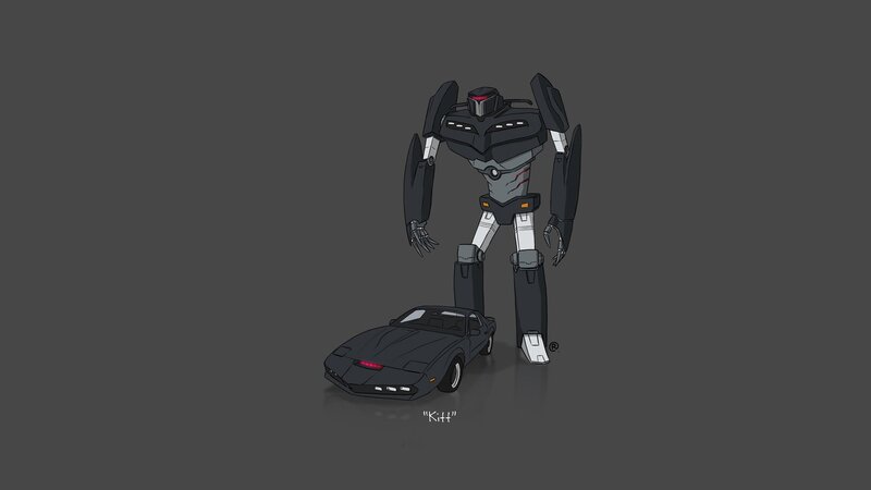 Robot Transforming into Car — Gray